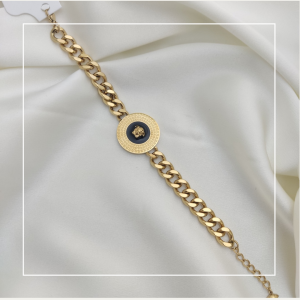 دستبند زنانه طلایی طرح ورساچه